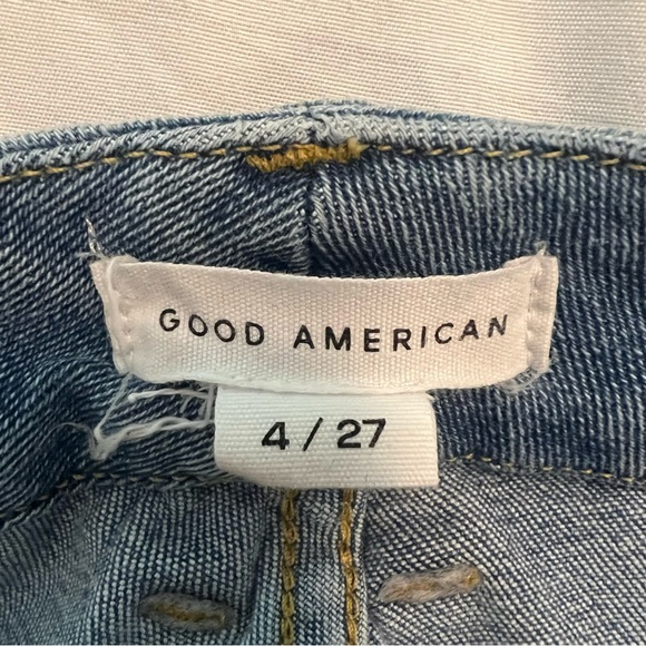 Good American Good Legs Cropped Distressed Skinny Jeans in Blue 523 sz 4/ 27 - Picture 10 of 16